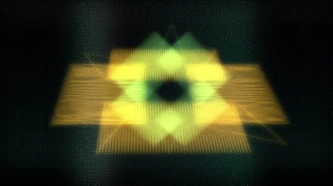 VJ Loop - Rotating glowing wafer grid lines Stock Footage 35144200