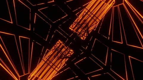 VJ Loop Rotating Neon-Shimmering Carousel in Space. Stock-Footage 167354262