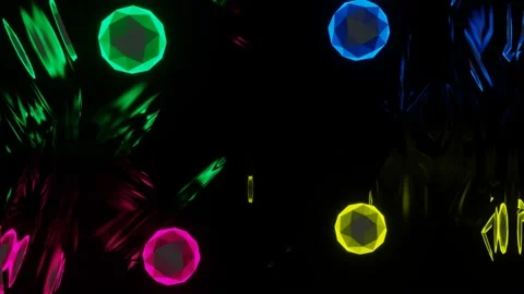 VJ Loop Rotation of Multicolored balls with reflections. Stock Footage 166863250