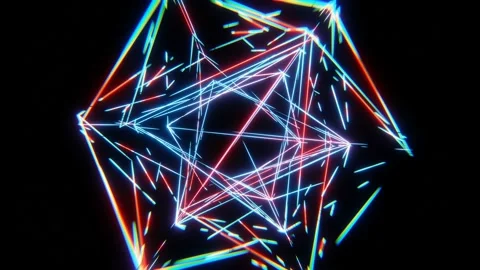 VJ Loop rotation of neon lines. Stock Footage 159113646