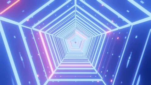 VJ Loop sci-fi digital tunnel Stock Footage 125812924