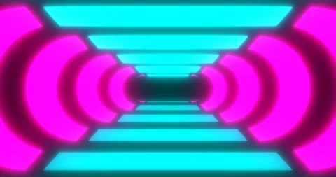 VJ loop sci-fi futuristic tunnel in rounded rectangle form Stock Footage 124359017