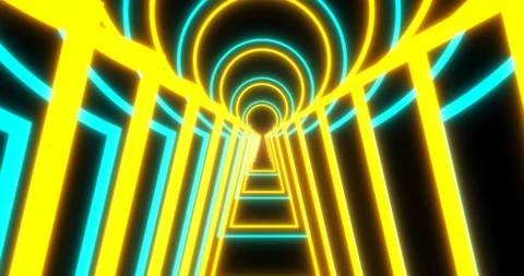 VJ loop sci-fi futuristic tunnel in keyhole form Stock Footage 124359373