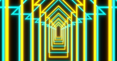 VJ loop sci-fi futuristic tunnel in arrow form Stock Footage 124359381