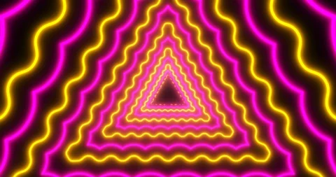 VJ loop sci-fi futuristic tunnel in wavy triangle form. Stock Footage 124359471