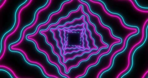 VJ loop sci-fi futuristic tunnel in rectangle form Stock Footage 124440328