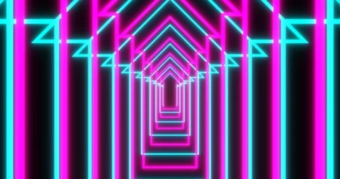 VJ loop sci-fi futuristic tunnel in arrow form Stock Footage 124443370