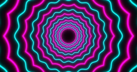 VJ loop sci-fi futuristic tunnel in wavy circle form Stock Footage 124443540