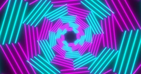 VJ loop sci-fi futuristic tunnel in rotating hexagon form Stock Footage 124443804