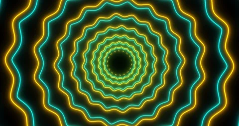 VJ loop sci-fi futuristic tunnel in rotating wavy circle form. Stock Footage 124443806