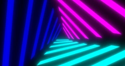 VJ loop sci-fi futuristic tunnel in triangle form Stock Footage 124443866