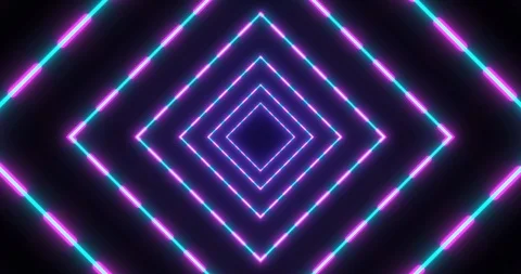 VJ loop sci-fi futuristic tunnel in rectangle form Stock Footage 124570825
