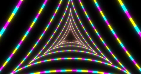 VJ loop sci-fi futuristic tunnel in triangle form Stock Footage 124570904
