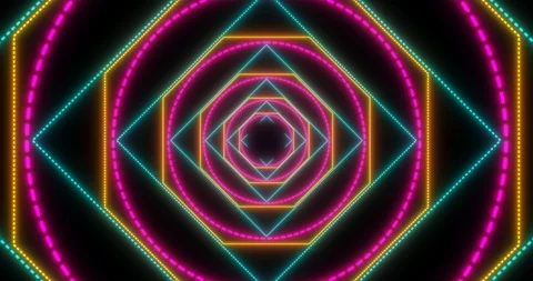 VJ loop sci-fi futuristic tunnel in geometrical forms. Stock Footage 124571111