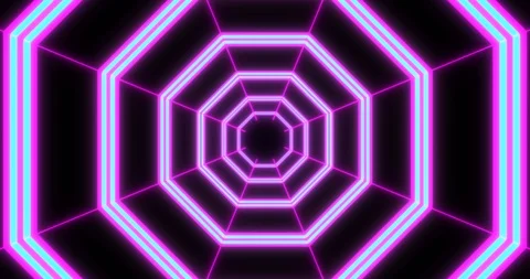 VJ loop sci-fi futuristic tunnel in octagonal form. Stock Footage 124571160
