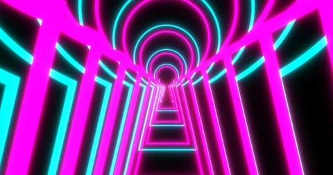 VJ loop sci-fi futuristic tunnel in keyhole form Stock Footage 124617961