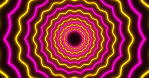 VJ loop sci-fi futuristic tunnel in wavy circle form Vidéo 124618187
