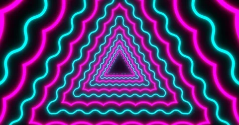 VJ loop sci-fi futuristic tunnel in wavy triangle form. Stock Footage 124618279