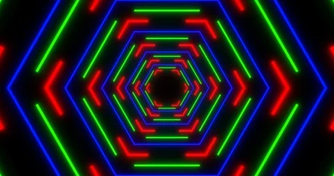 VJ loop sci-fi futuristic tunnel in hexagonal form Vidéo 124618755