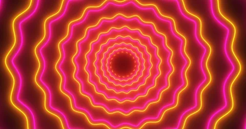 VJ loop sci-fi futuristic tunnel in rotating wavy circle form. Stock Footage 124678361