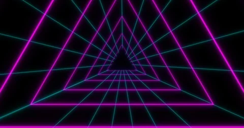 VJ loop sci-fi futuristic tunnel in triangle form. Stock Footage 124678418