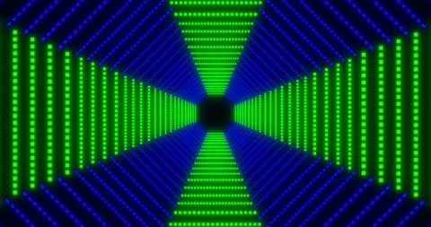 VJ loop sci-fi futuristic tunnel in octagonal form. Vidéo 124678543