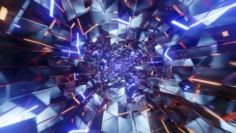 VJ Loop Sci-Fi Metallic Tunnel 4K Stock Footage 220795621