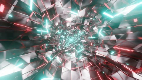 VJ Loop Sci-Fi Metallic Tunnel 4K Stock Footage 220795622