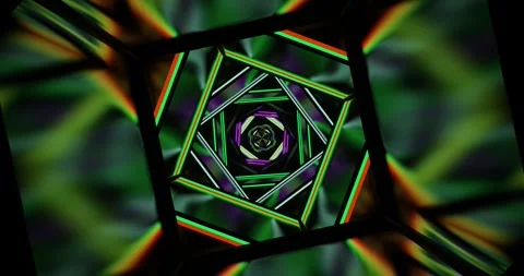 VJ loop screensaver featuring vibrant geometric patterns in a seamless motion Stock Footage 315147347