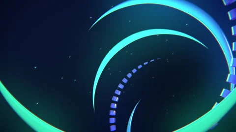 VJ Loop - Seamless space tunnel of crescent shapes Stock Footage 42880064