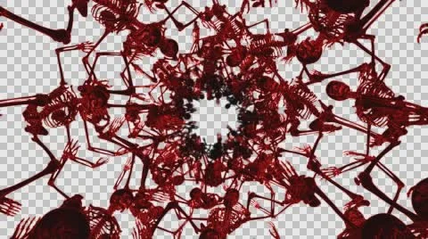 VJ loop Skeleton Tunnel 01 4K TV HELL EDGE Stock-Footage 56465642