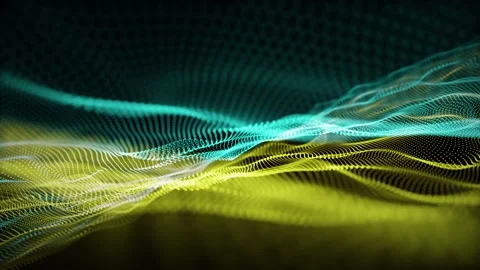 Vj loop of slowly flowing waves of particles changing color. Stock Footage 159197190