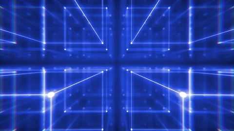VJ Loop Space Cube Grid Stock Footage 205059742