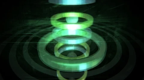 VJ Loop - Spheres flying and bouncing fast through 3D rings Stock Footage 35810785