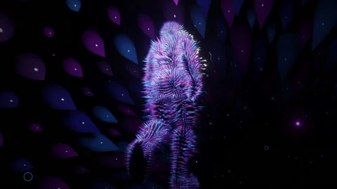 Vj Loop of a spiky blue man walking in 3d space Video stock 234261991