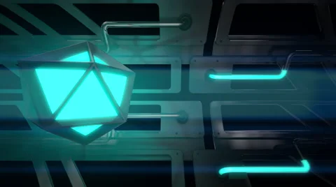 VJ Loop traveling inside neon metal beats structure w platonic  128 bpm animated Stock Footage 61765242
