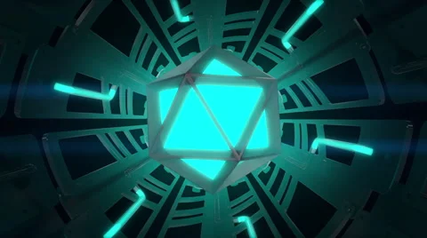 VJ Loop traveling inside tunnel neon metal beats glass pipes 128 bpm animated Stock Footage 61765118