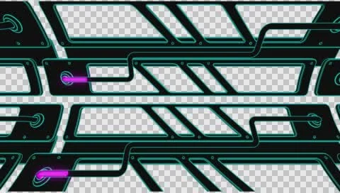 VJ Loop traveling sideways inside a neon pipes structure 128 ppm outlined 720p Video stock 61848793