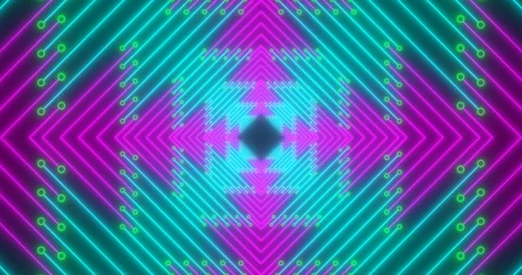 Vj loop tunnel in blue and pink tones Stock Footage 124618562