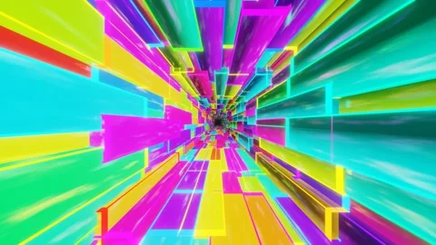 VJ Loop tunnel bright multicolored glossy Stock Footage 168346951