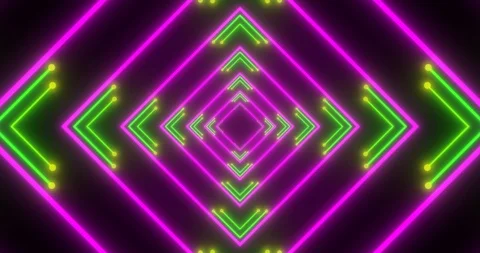 Vj loop tunnel in pink and green tones Stock Footage 124503983