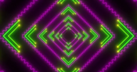 Vj loop tunnel in pink and green tones Stock Footage 124618297