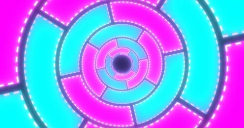 Vj loop tunnel in pink and blue tones. Vidéo 124678338