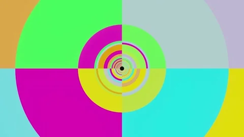 VJ loop tunnel of rings in bright colors Stock Footage 143760296