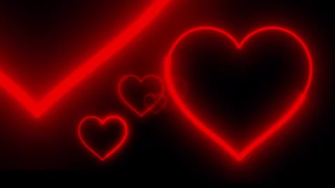 VJ Loop Of Valentines Day Hearts In Red Outlines Stock Footage 260706809