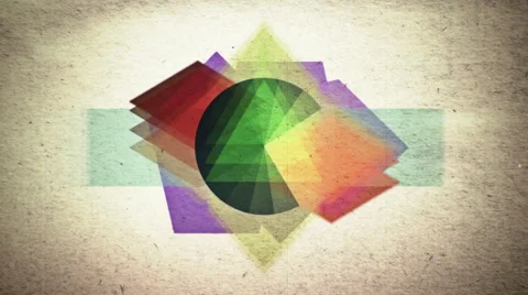 VJ Loop - Variety of multicolored shapes pulsating and shifting Stock Footage 35817896