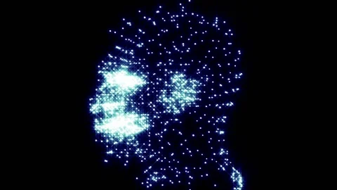 VJ Loop video. 3D vertices human head. Stock Footage 166454319