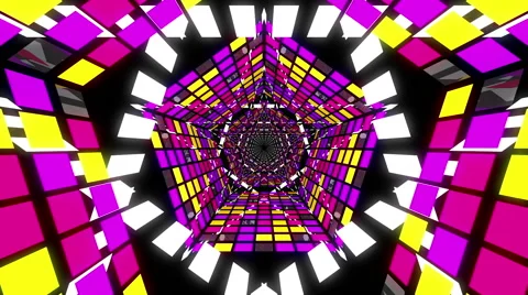 VJ Loop Violet Pentagonal Tunnel 库存影片 50049178