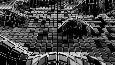 VJ Loop Wave Motion of Black luminous squares Stock Footage 162423920