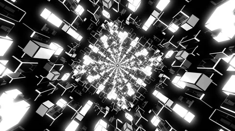 VJ Loop White Rotating Tunnel 库存影片 53128906